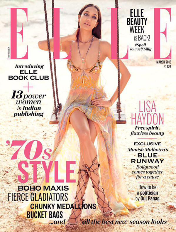 Lisa Haydon on cover of Elle magazine Macrh 2015